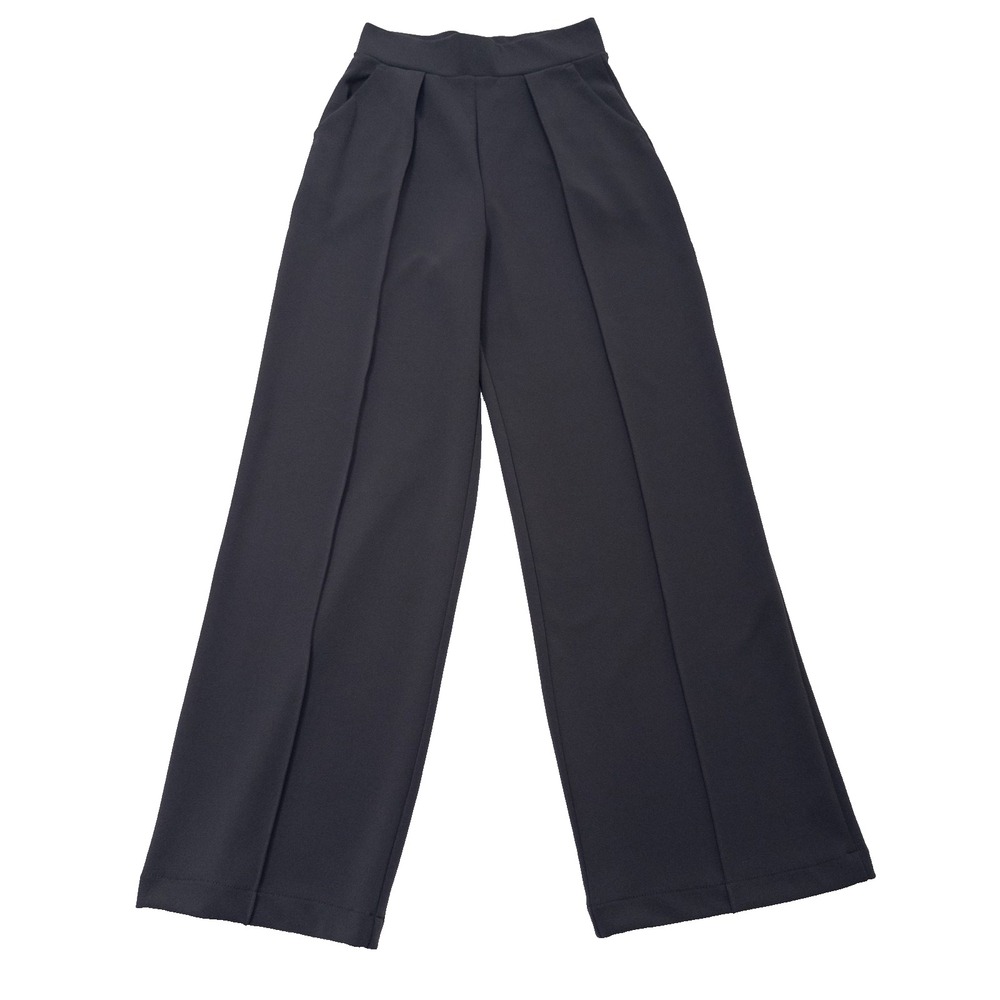 H&M Black High-Waist Wide-Leg Trousers